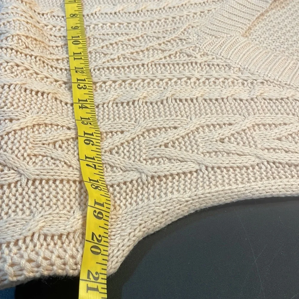 Ivory Sweater Vest,Knit Sweater Vest,Sleeveless Casual Knit,V neck,long,small - Picture 8 of 11